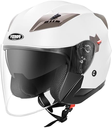 ROOF Helmet Boxer V8, Target Matt White-Red, Size L : Amazon